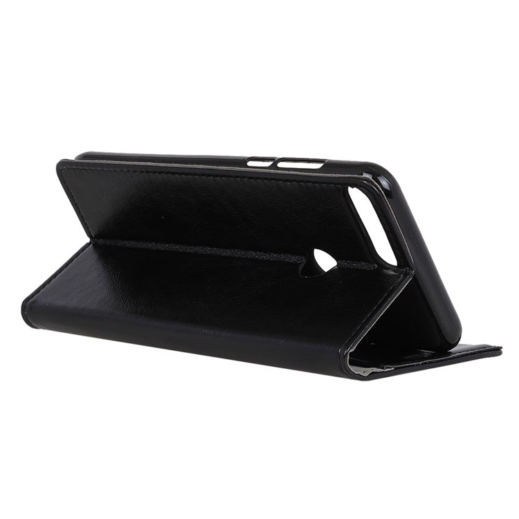 Textured Split Leather Stand Case with Card Slots for Huawei Y9 (2018) / Enjoy 8 Plus - Black-4