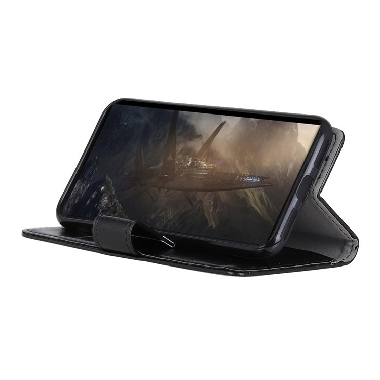 Textured Split Leather Stand Case with Card Slots for Huawei Y9 (2018) / Enjoy 8 Plus - Black-6