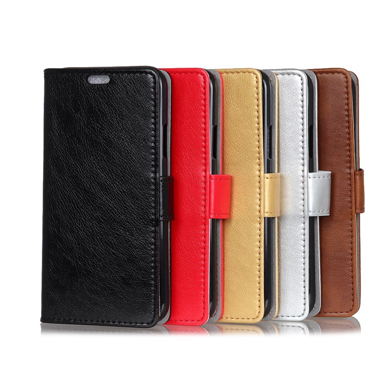 Textured Split Leather Stand Case with Card Slots for Huawei Y9 (2018) / Enjoy 8 Plus - Black-7