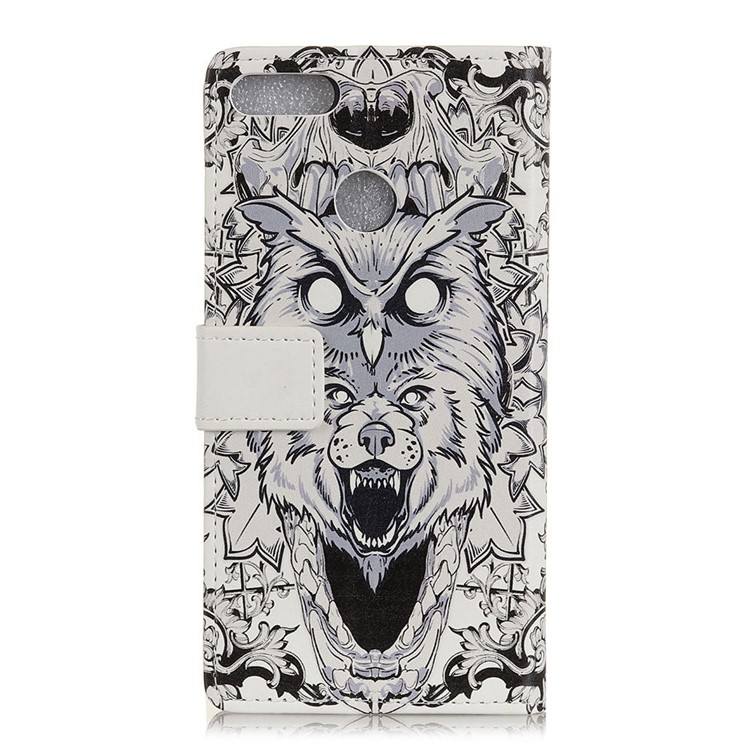 Pattern Printing Wallet Leather Mobile Shell Case for Huawei Y9 (2018) / Enjoy 8 Plus - Abstract Owl-2