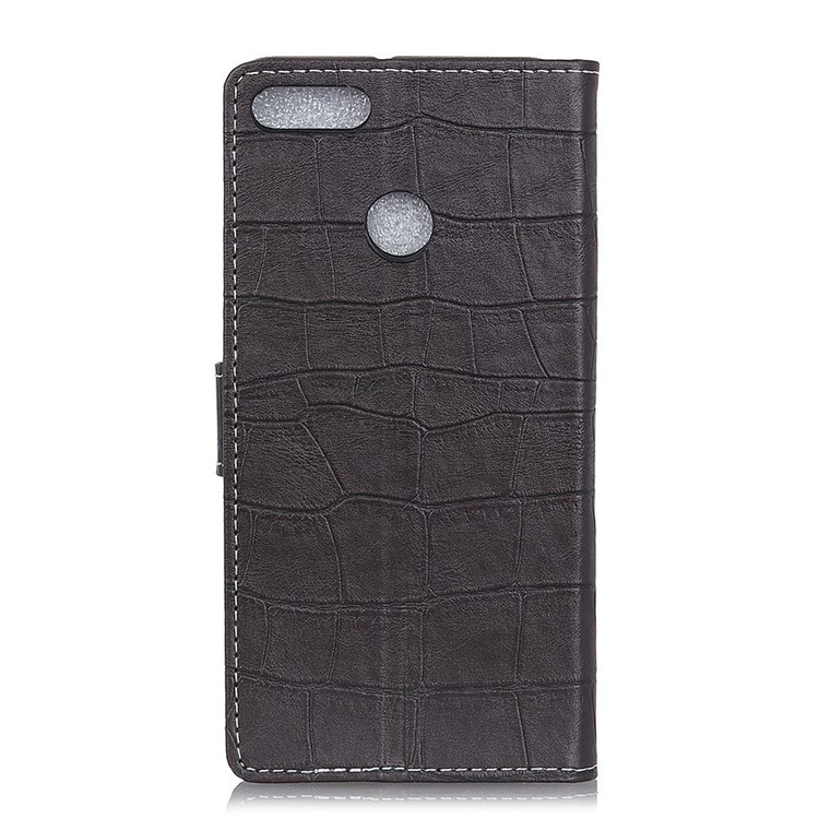For Huawei Y9 (2018) / Enjoy 8 Plus Crocodile Texture Vintage Leather Wallet Stand Case - Black-3