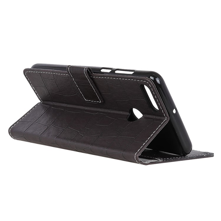 For Huawei Y9 (2018) / Enjoy 8 Plus Crocodile Texture Vintage Leather Wallet Stand Case - Black-5