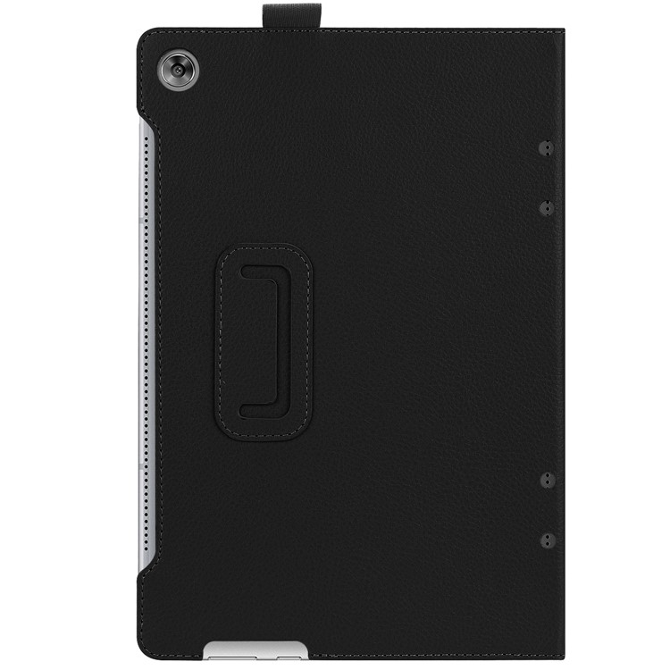 Litchi Skin Leather Case with Stand for Huawei MediaPad M5 10 / M5 10 (Pro) - Black-2