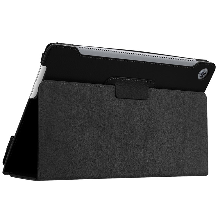 Litchi Skin Leather Case with Stand for Huawei MediaPad M5 10 / M5 10 (Pro) - Black-6