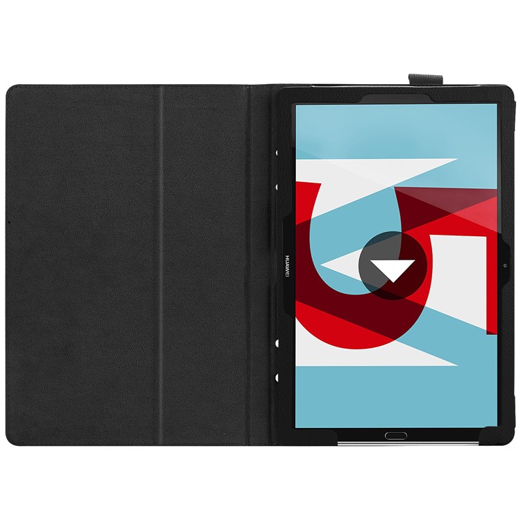 Litchi Skin Leather Case with Stand for Huawei MediaPad M5 10 / M5 10 (Pro) - Black-7