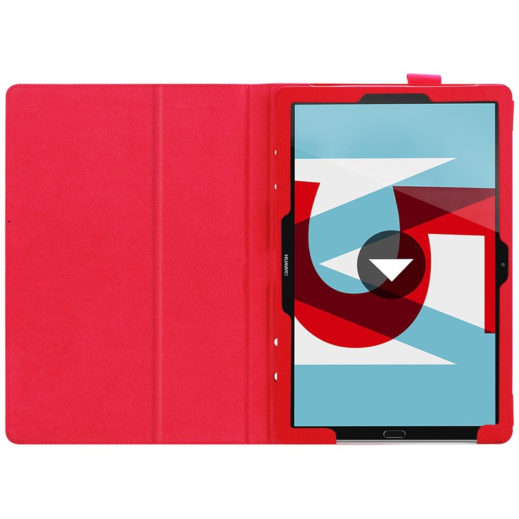 Lederbezug Aus Leder Mit Standfuß Für Huawei Mediapad M5 10 / M5 10 (pro) - Rot-7