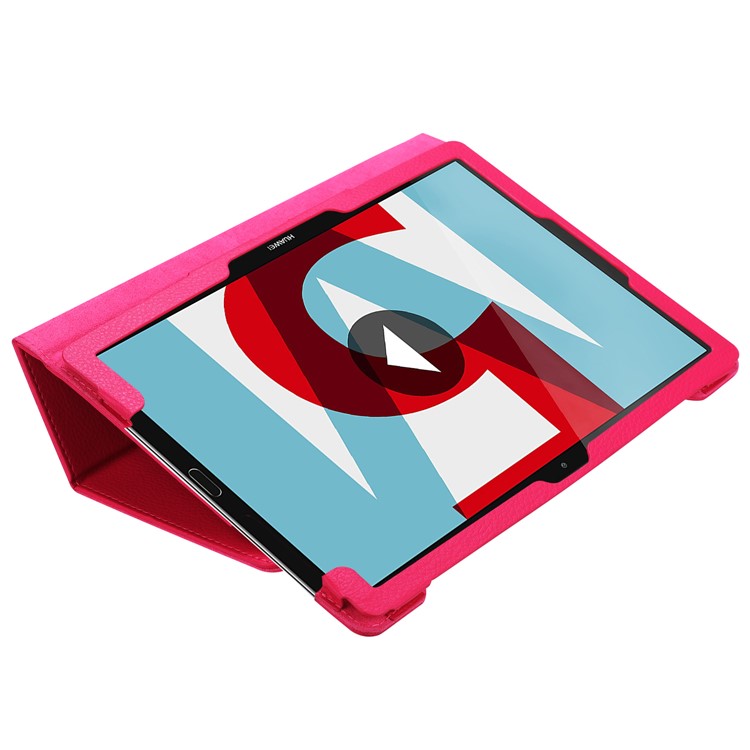 Litchi Skin Leather Shell Case with Stand for Huawei MediaPad M5 10 / M5 10 (Pro) - Rose-4