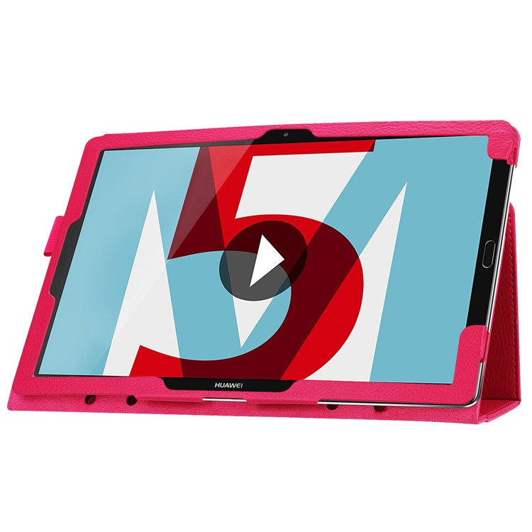 Litchi Skin Leather Shell Case with Stand for Huawei MediaPad M5 10 / M5 10 (Pro) - Rose-5
