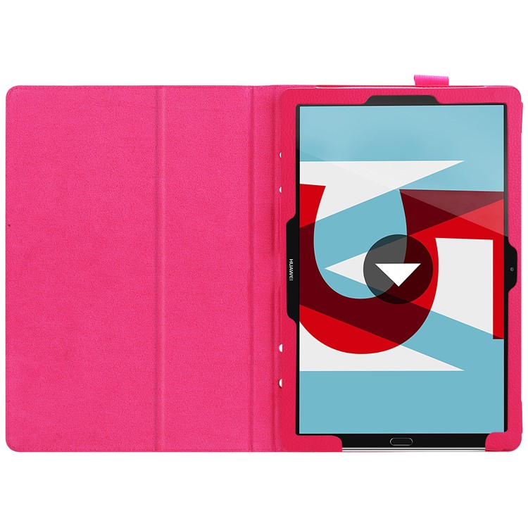 Litchi Skin Leather Shell Case with Stand for Huawei MediaPad M5 10 / M5 10 (Pro) - Rose-7