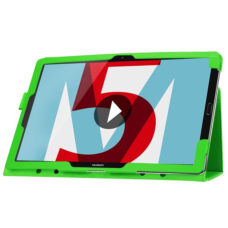 Litchi Skin Leather Stand Case for Huawei MediaPad M5 10 / M5 10 (Pro) - Green-5