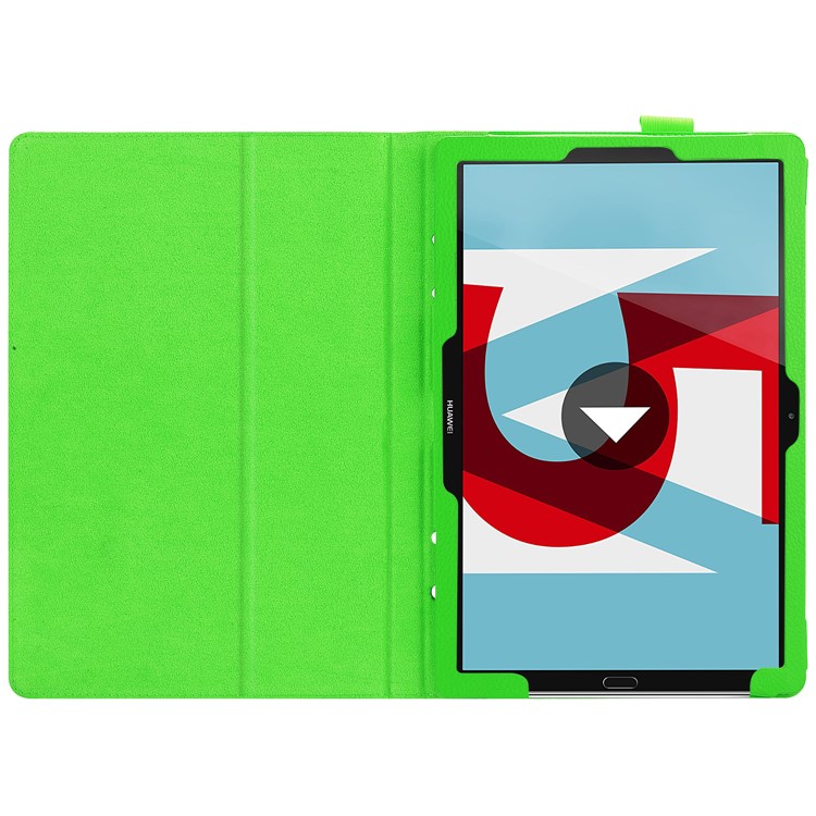 Litchi Skin Leather Stand Case for Huawei MediaPad M5 10 / M5 10 (Pro) - Green-7