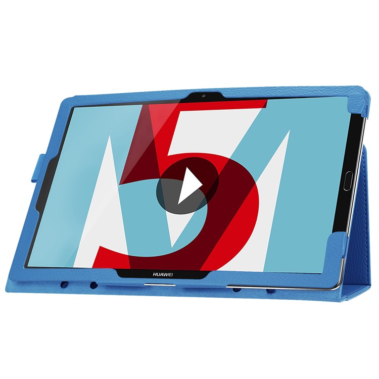 Litchi Skin Leather Stand Cover for Huawei MediaPad M5 10 / M5 10 (Pro) - Baby Blue-5
