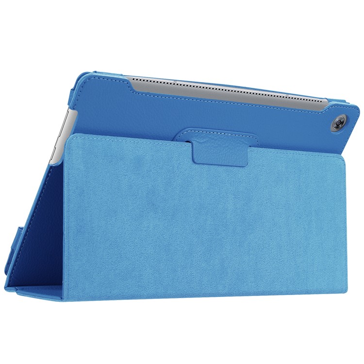 Litchi Skin Leather Stand Cover for Huawei MediaPad M5 10 / M5 10 (Pro) - Baby Blue-6
