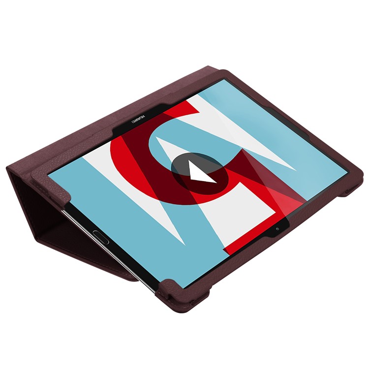 Litchi Skin Stand Leather Protective Case for Huawei MediaPad M5 10 / M5 10 (Pro) - Brown-4