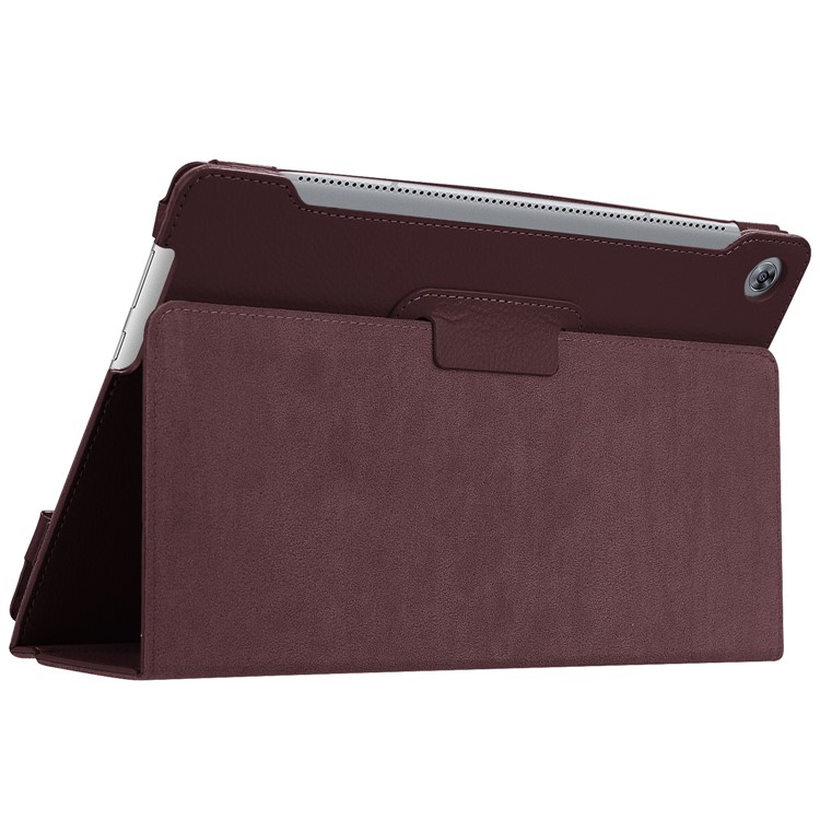 Litchi Skin Stand Leather Protective Case for Huawei MediaPad M5 10 / M5 10 (Pro) - Brown-6