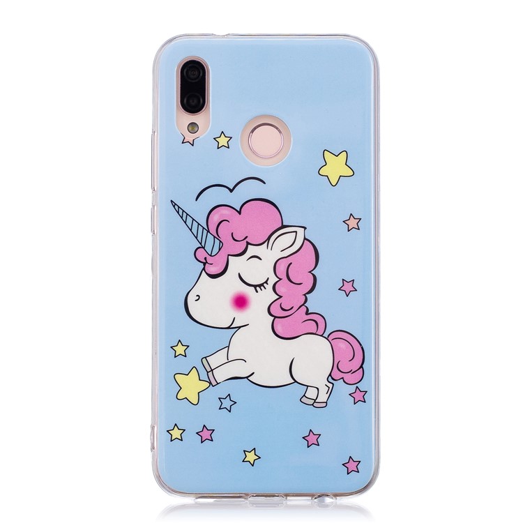 Luminous Phone Case IMD Pattern TPU Case for Huawei P20 Lite / Nova 3e - Unicorn-2