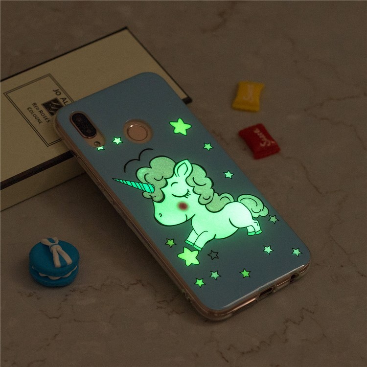 Luminous Phone Case IMD Pattern TPU Case for Huawei P20 Lite / Nova 3e - Unicorn-3