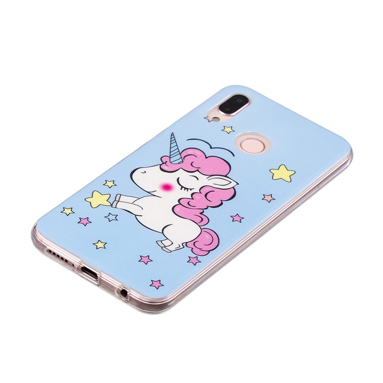 Luminous Phone Case IMD Pattern TPU Case for Huawei P20 Lite / Nova 3e - Unicorn-4