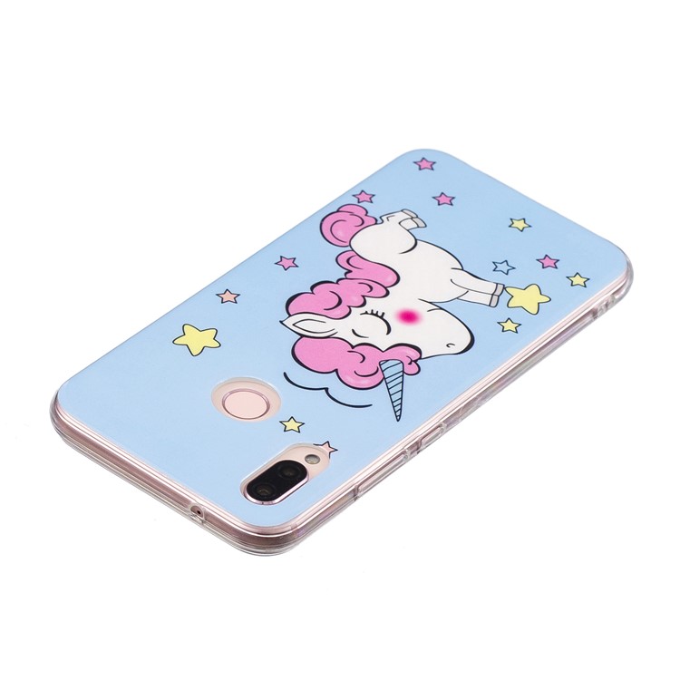 Luminous Phone Case IMD Pattern TPU Case for Huawei P20 Lite / Nova 3e - Unicorn-5