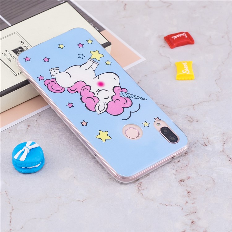 Luminous Phone Case IMD Pattern TPU Case for Huawei P20 Lite / Nova 3e - Unicorn-7
