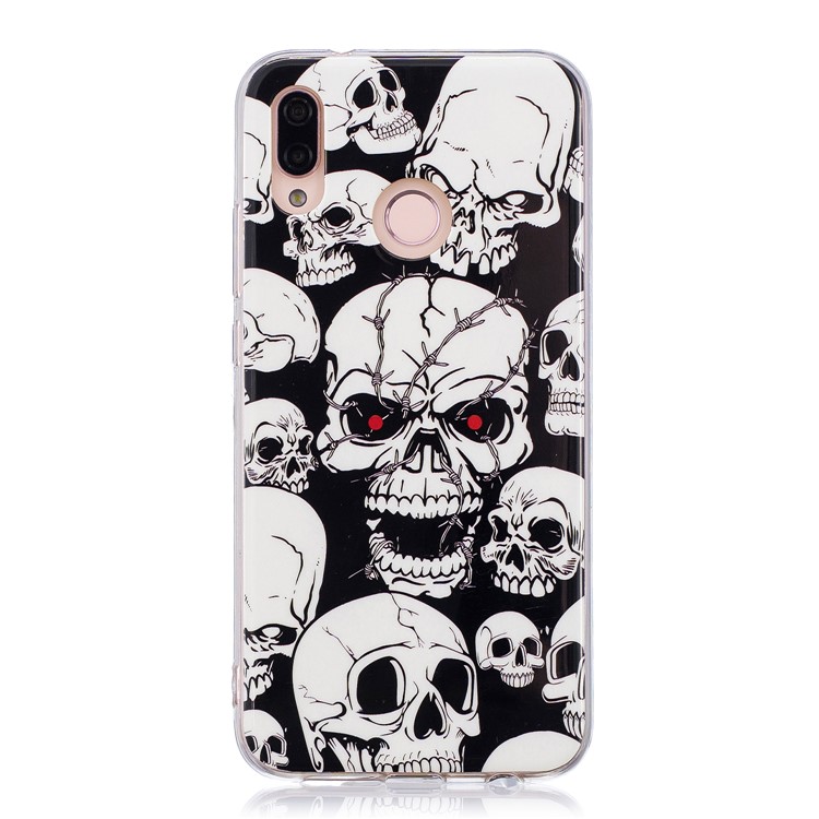 Luminous Phone Case IMD Pattern TPU Cover for Huawei P20 Lite / Nova 3e - Skulls-2
