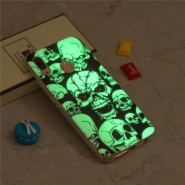 Luminous Phone Case IMD Pattern TPU Cover for Huawei P20 Lite / Nova 3e - Skulls-3