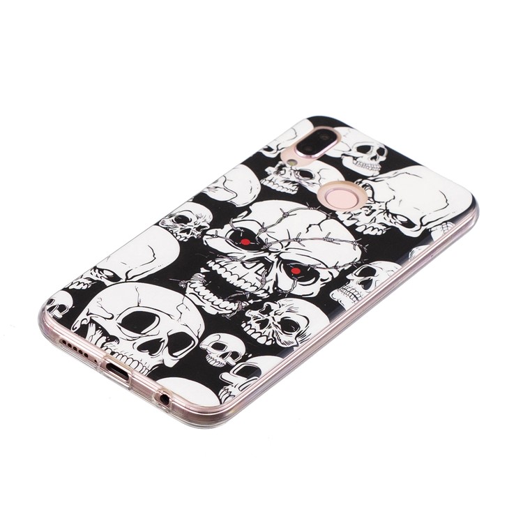 Luminous Phone Case IMD Pattern TPU Cover for Huawei P20 Lite / Nova 3e - Skulls-4