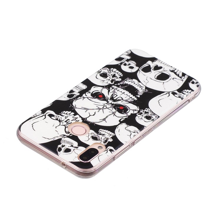 Luminous Phone Case IMD Pattern TPU Cover for Huawei P20 Lite / Nova 3e - Skulls-5