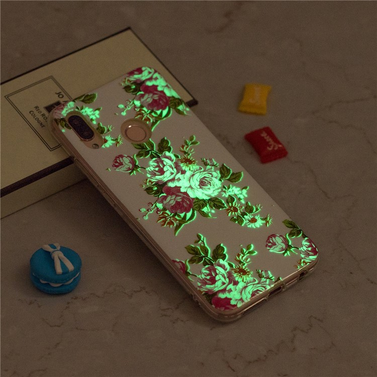 Luminous Phone Case IMD Pattern TPU Case Cover for Huawei P20 Lite / Nova 3e - Blooming Peonies-2