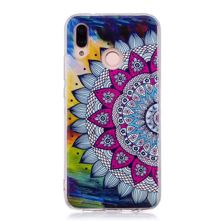 Luminous Phone Case IMD Pattern TPU Casing for Huawei P20 Lite / Nova 3e - Mandala-1