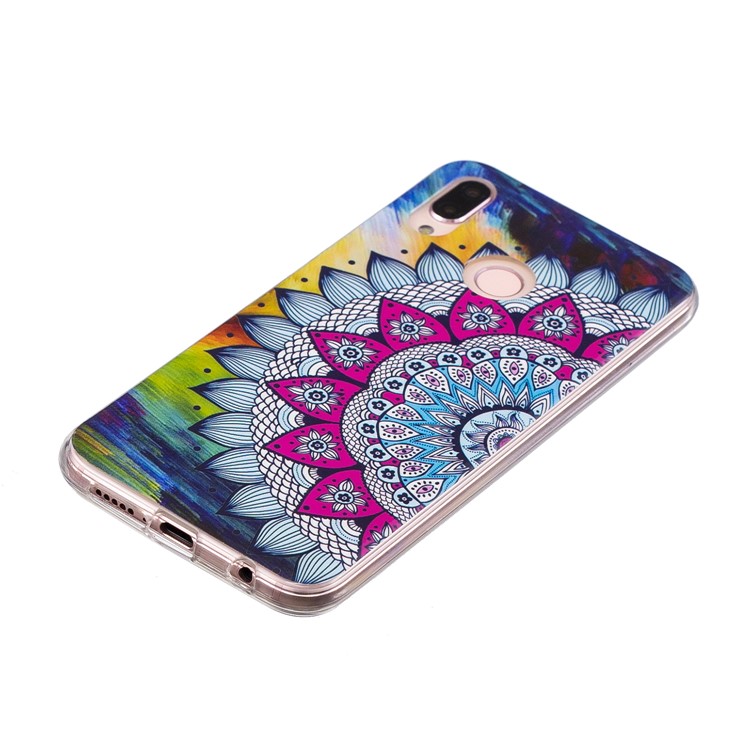 Luminous Phone Case IMD Pattern TPU Casing for Huawei P20 Lite / Nova 3e - Mandala-3