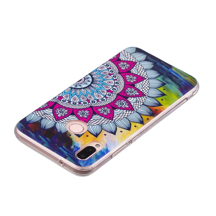 Luminous Phone Case IMD Pattern TPU Casing for Huawei P20 Lite / Nova 3e - Mandala-4