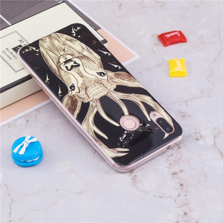 Luminous Phone Case IMD Pattern TPU Casing Cover for Huawei P20 Lite / Nova 3e - Elk-6