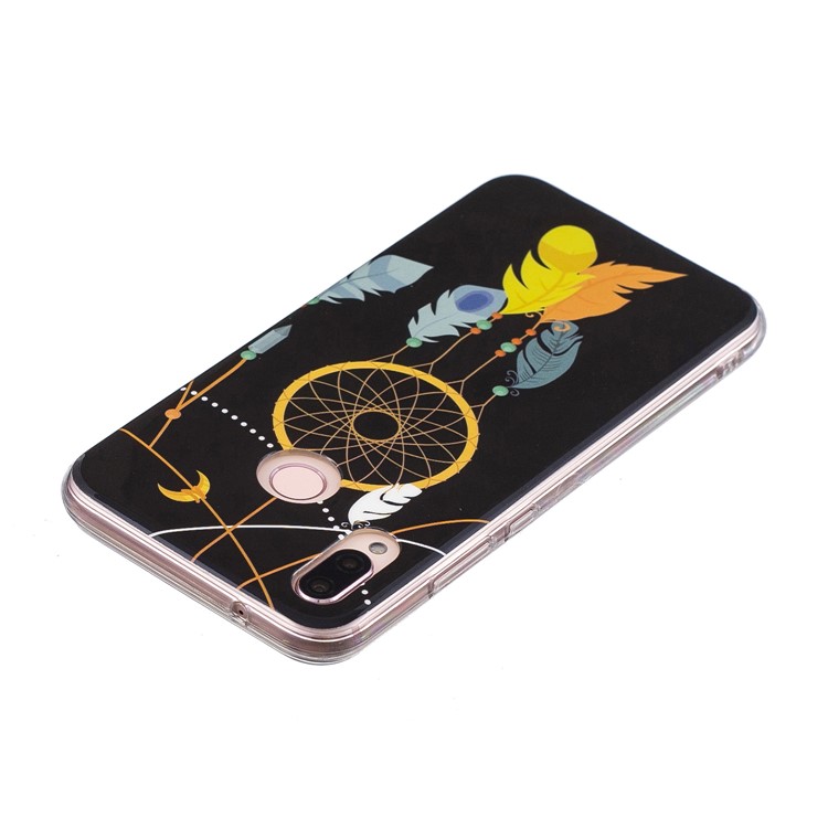 Luminous Phone Case IMD Pattern TPU Shell for Huawei P20 Lite / Nova 3e - Feather Dreamcatcher-4