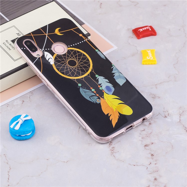 Luminous Phone Case IMD Pattern TPU Shell for Huawei P20 Lite / Nova 3e - Feather Dreamcatcher-5