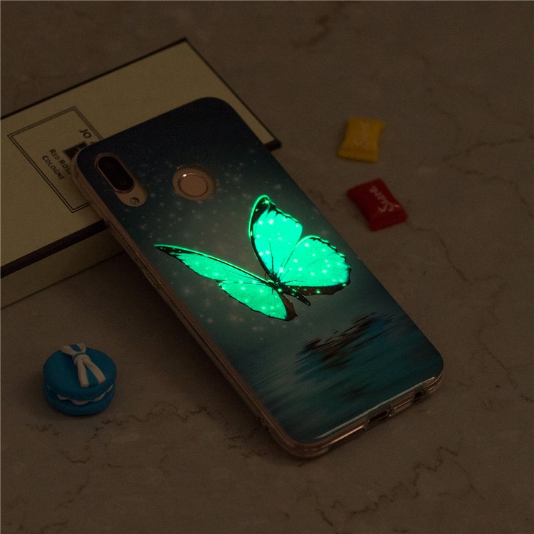 Luminous Phone Case IMD Pattern TPU Phone Case for Huawei P20 Lite / Nova 3e - Shining Blue Butterfly-2