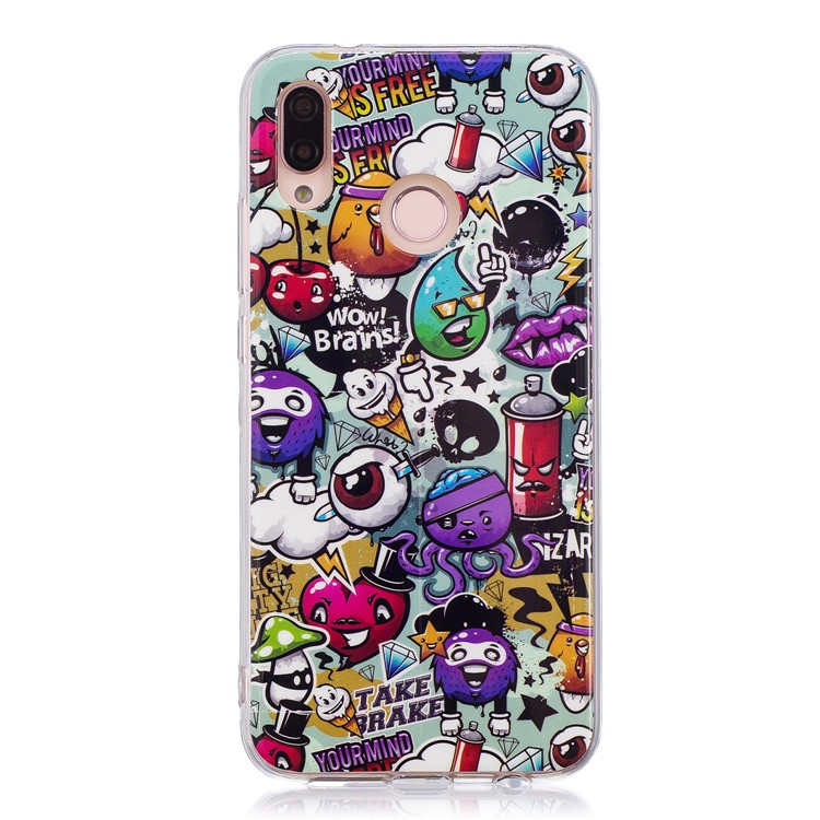 Luminous Phone Case IMD Pattern TPU Cellphone Cover for Huawei P20 Lite / Nova 3e - Wow Brains-1