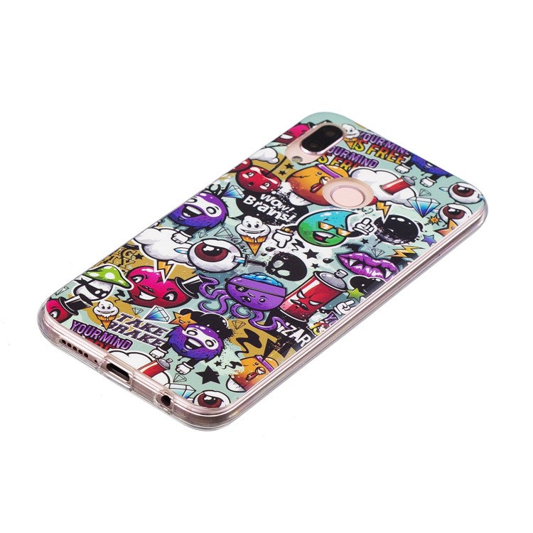 Luminous Phone Case IMD Pattern TPU Cellphone Cover for Huawei P20 Lite / Nova 3e - Wow Brains-3