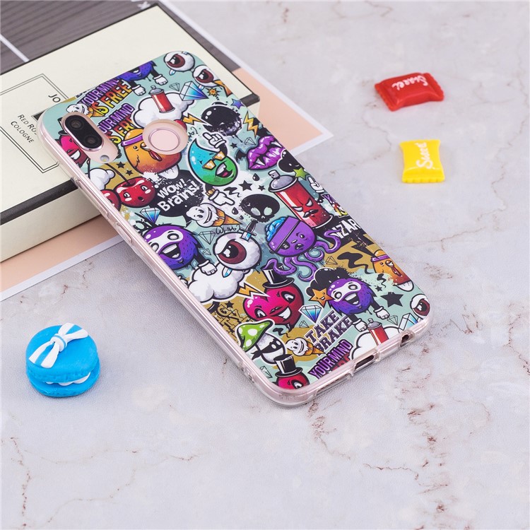 Luminous Phone Case IMD Pattern TPU Cellphone Cover for Huawei P20 Lite / Nova 3e - Wow Brains-5