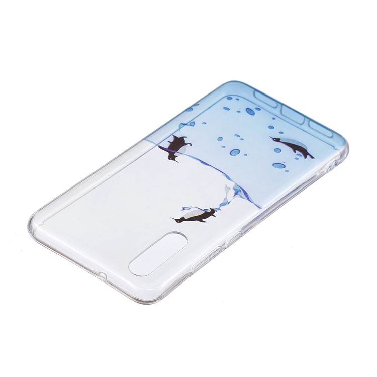 Pattern Printing IMD TPU Soft Phone Accessory Casing for Huawei P20 - Swimming Penguin-3