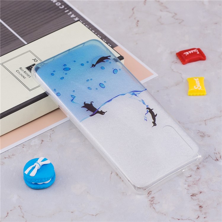 Pattern Printing IMD TPU Soft Phone Accessory Casing for Huawei P20 - Swimming Penguin-5