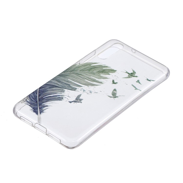 Pattern Printing IMD TPU Soft Phone Accessory Case Cover for Huawei P20 - Feather-2