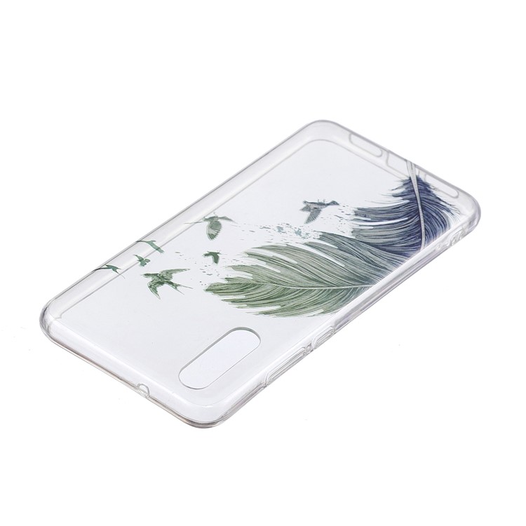 Pattern Printing IMD TPU Soft Phone Accessory Case Cover for Huawei P20 - Feather-3