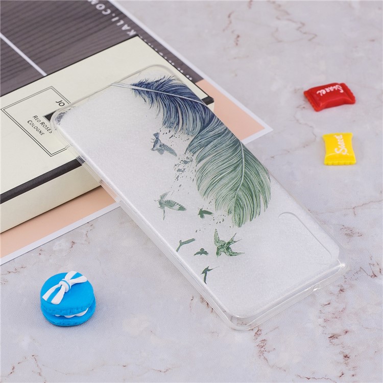 Pattern Printing IMD TPU Soft Phone Accessory Case Cover for Huawei P20 - Feather-5