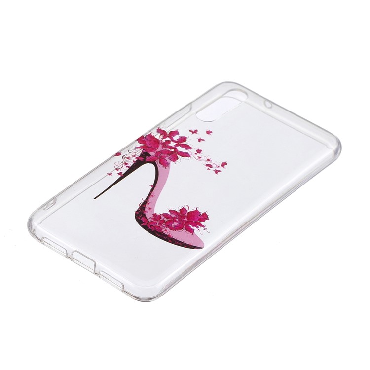 Pattern Printing IMD TPU Soft Phone Case for Huawei P20 - Rose High Heel-2