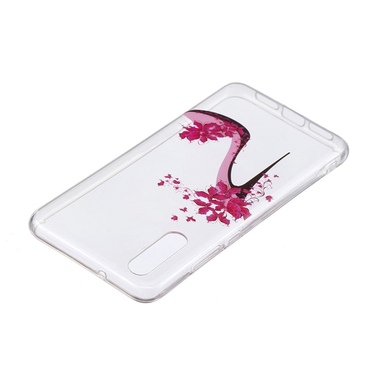 Pattern Printing IMD TPU Soft Phone Case for Huawei P20 - Rose High Heel-3