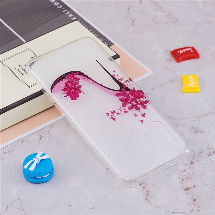 Pattern Printing IMD TPU Soft Phone Case for Huawei P20 - Rose High Heel-5