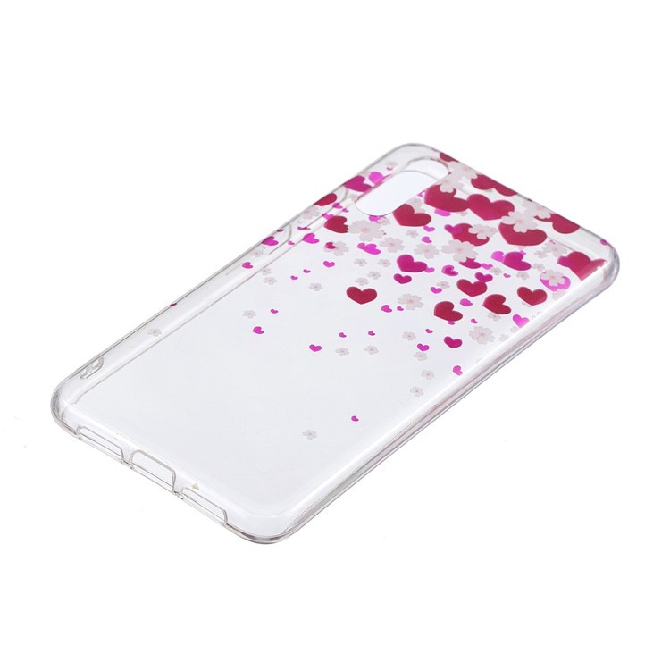Pattern Printing IMD TPU Soft Phone Cover for Huawei P20 - Rose Heart-2