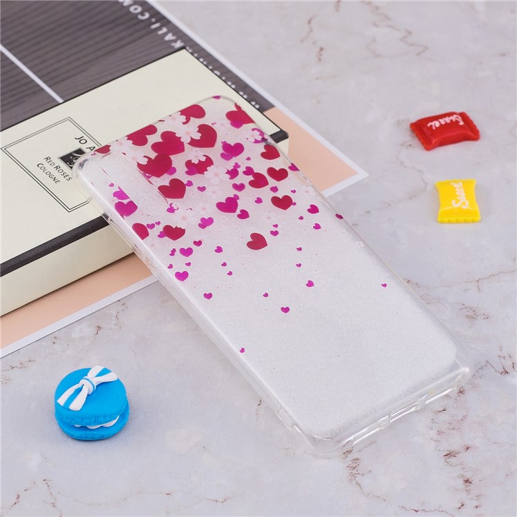 Pattern Printing IMD TPU Soft Phone Cover for Huawei P20 - Rose Heart-4