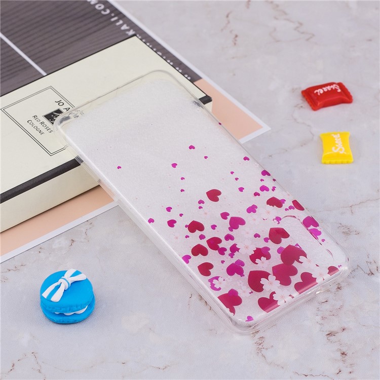 Pattern Printing IMD TPU Soft Phone Cover for Huawei P20 - Rose Heart-5